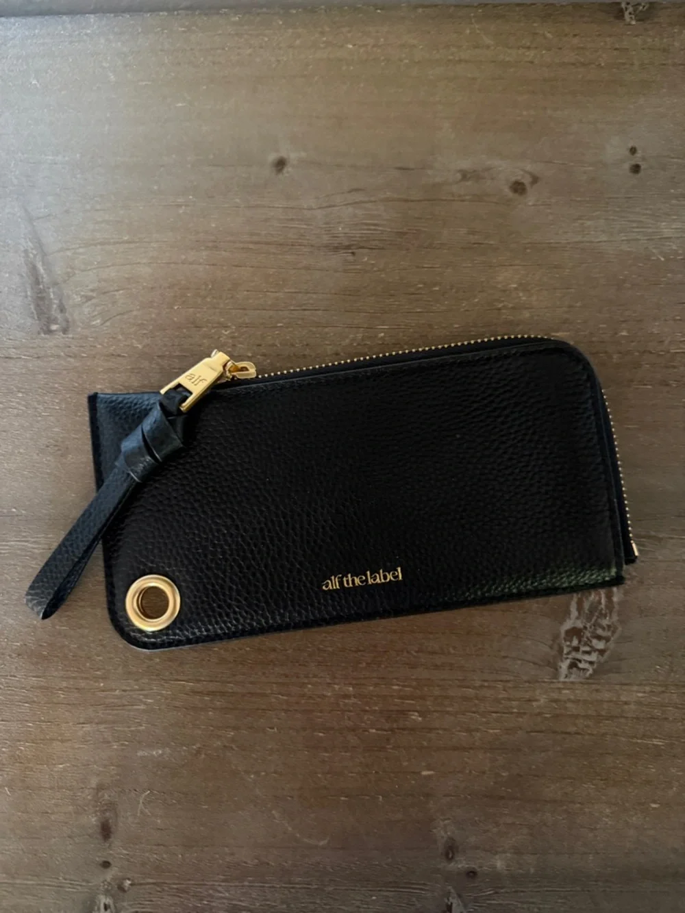 Alf the Label Harry Case Pebbled Black Leather with Gold Hardware - Picture 2 of 4